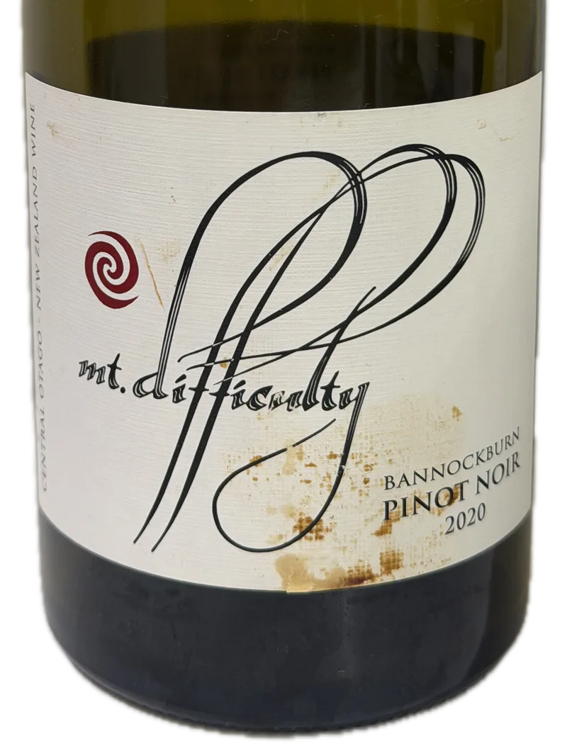 Mt. Difficulty Bannockburn Pinot Noir 2020 — Front